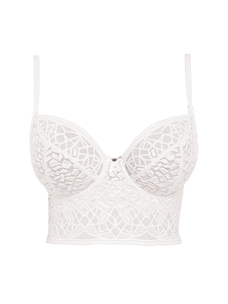 FREYA Soiree Lace Longline Bralette - White - Image 4