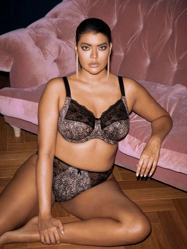 ELOMI Morgan Printed Full Cup Bra - Ebony - Image 5