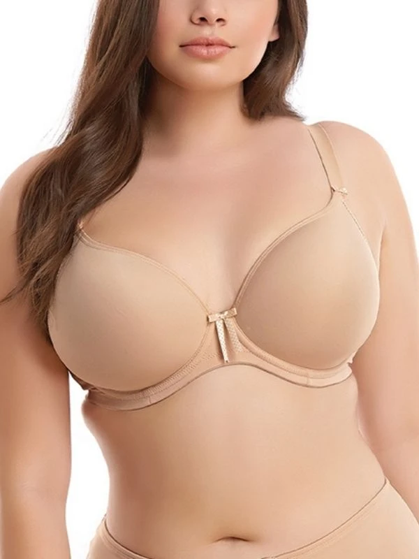 ELOMI Bijou Banded Moulded Plunge T-Shirt Bra - Sand