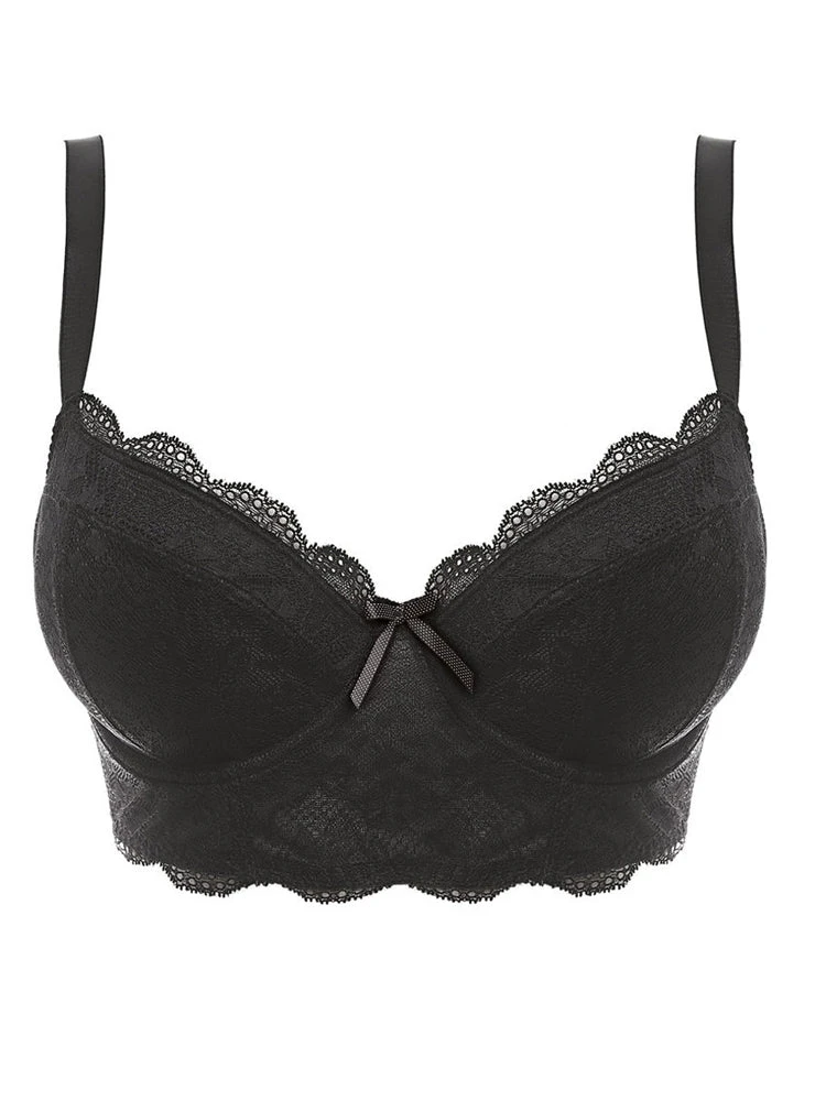 Freya Fancies Longline Plunge Bra - Black - Image 3