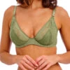 Wacoal Sensu Lace Plunge Bra - Silk Green