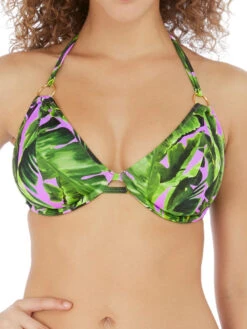FREYA Jungle Oasis Halter Bikini Top - Cassis
