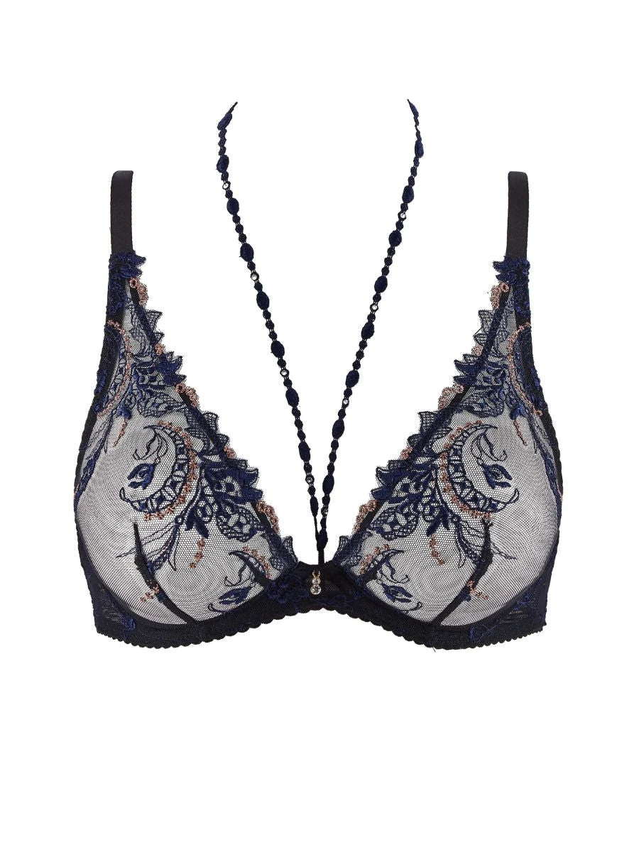 Aubade Amour Precieux Underwired Triangle Bra - Cosmic Blue - Image 4