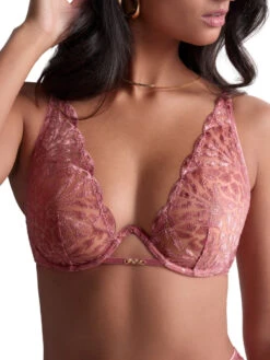 Aubade Crazy In Love Single Wire Plunge Bra - Warm Pink