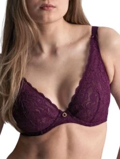 Aubade Rosessence Comfort Triangle Plunge Bra - Berry