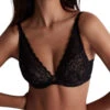 Aubade Rosessence Care High Apex Plunge Bra - Black