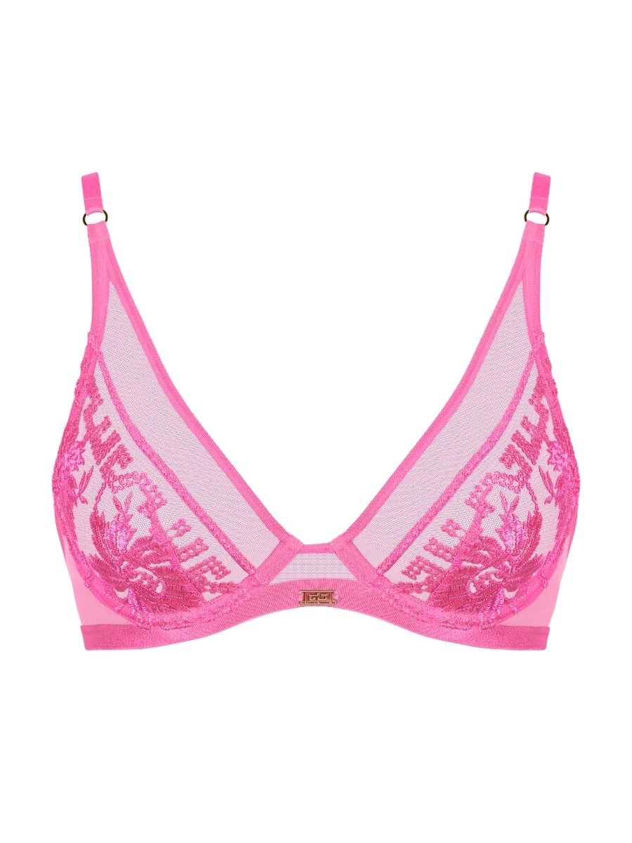 Aubade Rules Of Attraction Triangle Plunge Bra - Exciting Pink - Image 7