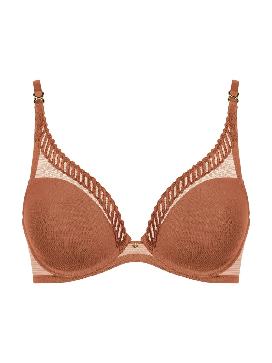 Aubade Sheer Emotion Triangle Plunge Bra - Honey - Image 7