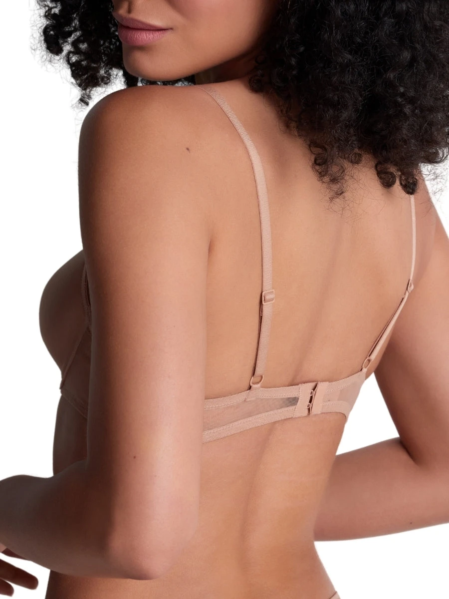 Aubade Sheer Emotion Triangle Plunge Bra - Sand - Image 2