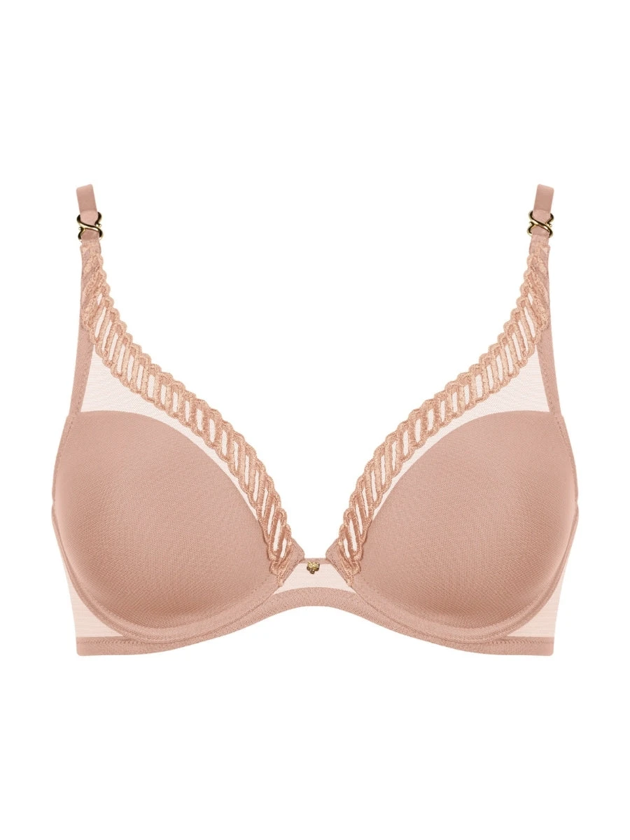 Aubade Sheer Emotion Triangle Plunge Bra - Sand - Image 7