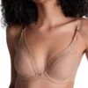 Aubade Sheer Emotion Triangle Plunge Bra - Sand