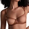 Aubade Sheer Emotion Half Cup Bra - Honey