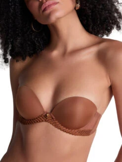 Aubade Sheer Emotion Moulded Strapless Bra - Honey