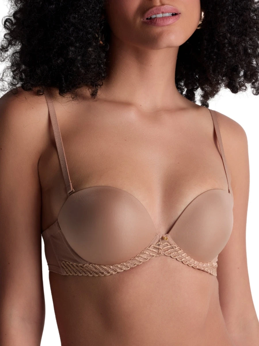 Aubade Sheer Emotion Moulded Strapless Bra - Sand - Image 3
