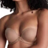 Aubade Sheer Emotion Moulded Strapless Bra - Sand