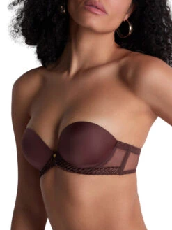 Aubade Sheer Emotion Moulded Strapless Bra - Sepia