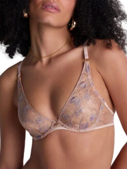 Aubade Sound Of Heart Triangle Plunge Bra - Lavender Aura