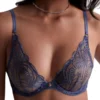 Aubade Vibes Triangle Plunge Bra - Denim