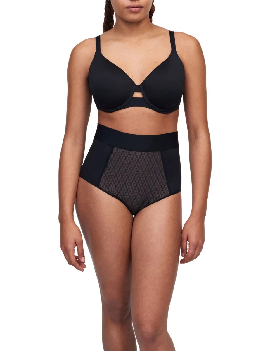 Chantelle Smooth Lines Covering Spacer Bra - Black/Beige - Image 3