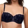 Chantelle Fleurs Signature Half Cup Balcony Bra - Velvet Marine Blue