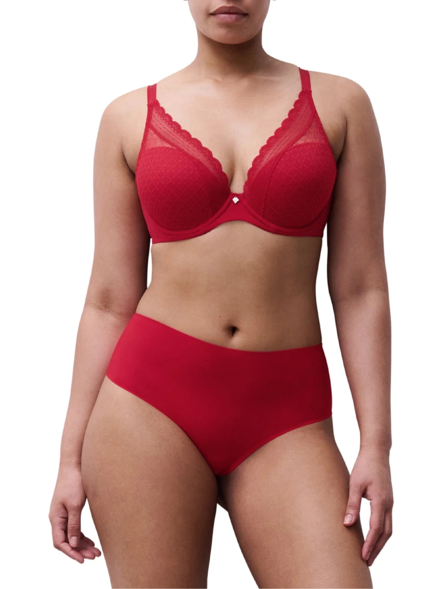 Chantelle Norah Chic Plunge T-Shirt Bra - Poppy Red - Image 5