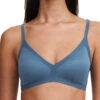 SoftStretch Stripes Padded Bralette - Jeans Blue