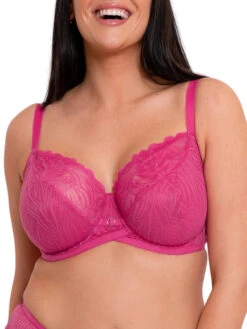 Curvy Kate Lace Daze Balcony Bra - Lipstick Pink