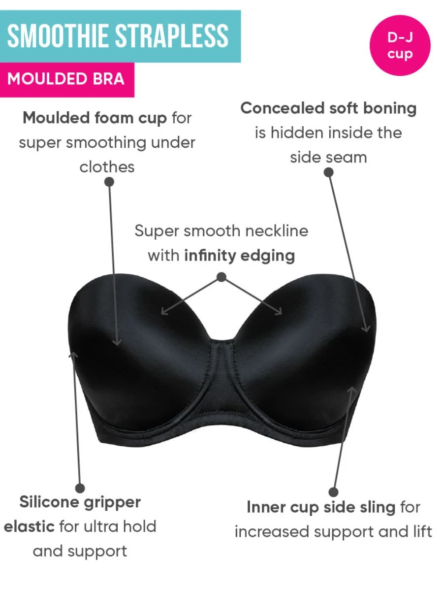 Curvy Kate Smoothie Strapless Bra - Black - Image 9