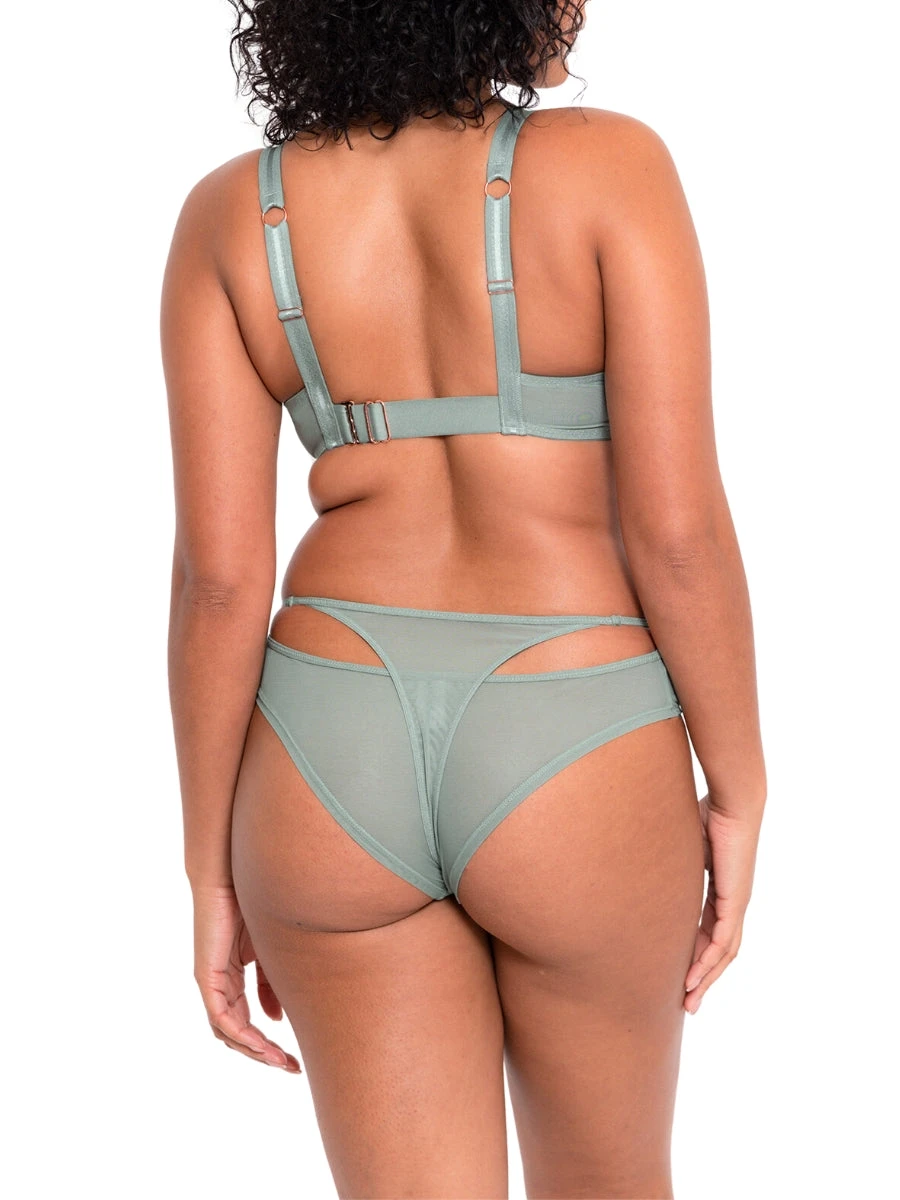 Curvy Kate Peep Show Deep Plunge Bra - Sage Green - Image 5