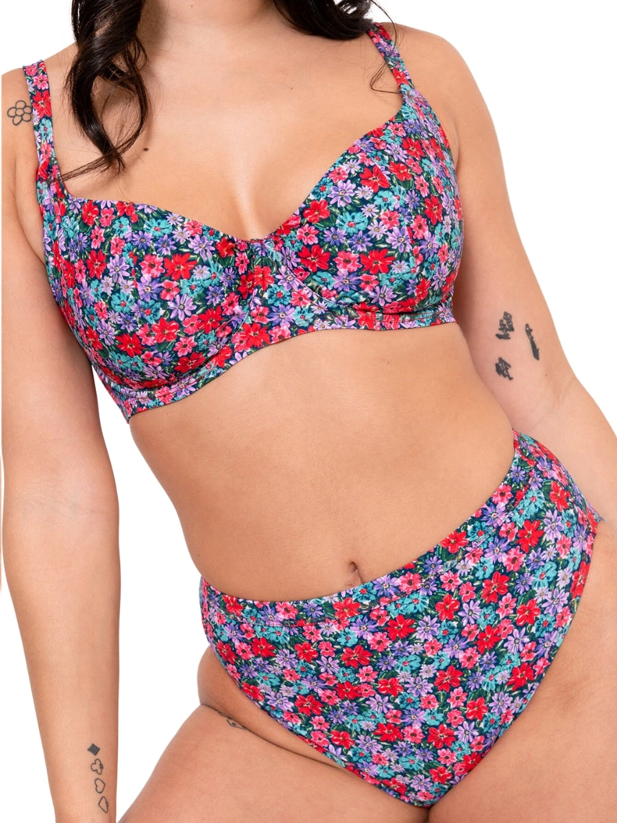 Curvy Kate Kitsch Kate Balcony Bikini Top - Floral Print - Image 3