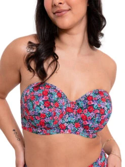 Curvy Kate Kitsch Kate Bandeau Bikini Top - Floral Print