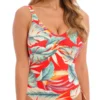 FANTASIE Bamboo Grove V-Neck Adjustable Leg Swimsuit - Hot Chilli