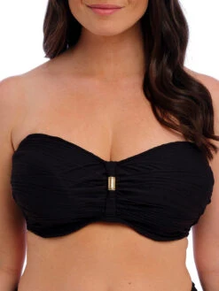 FANTASIE Beach Waves Bandeau Bikini Top - Black