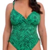 FANTASIE Punta Mita Plunge Swimsuit - Emerald