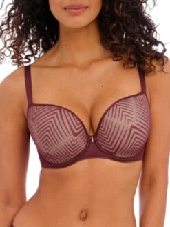 FREYA Tailored Plunge T-Shirt Bra - Dark Cherry
