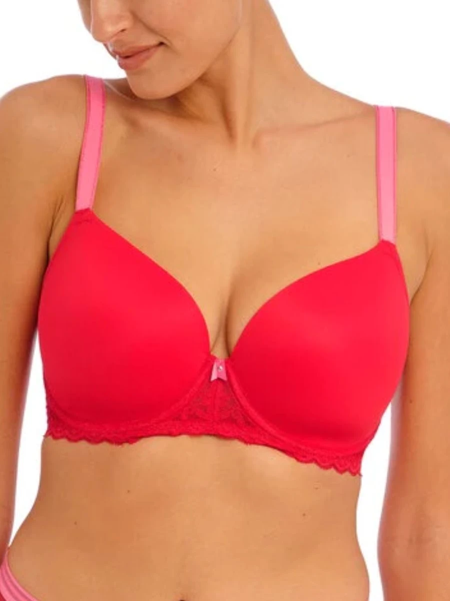 FREYA Offbeat Moulded Demi T-Shirt Bra - Chilli Red