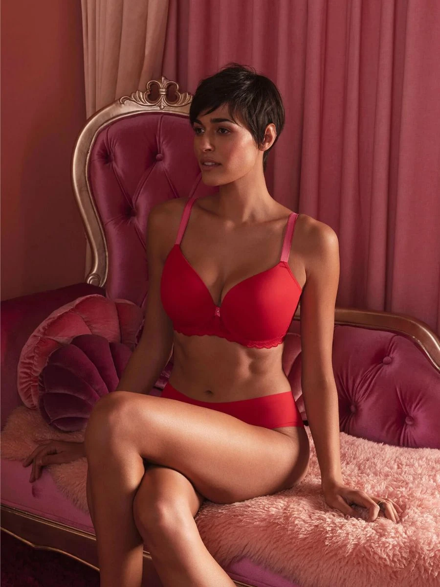 FREYA Offbeat Moulded Demi T-Shirt Bra - Chilli Red - Image 3