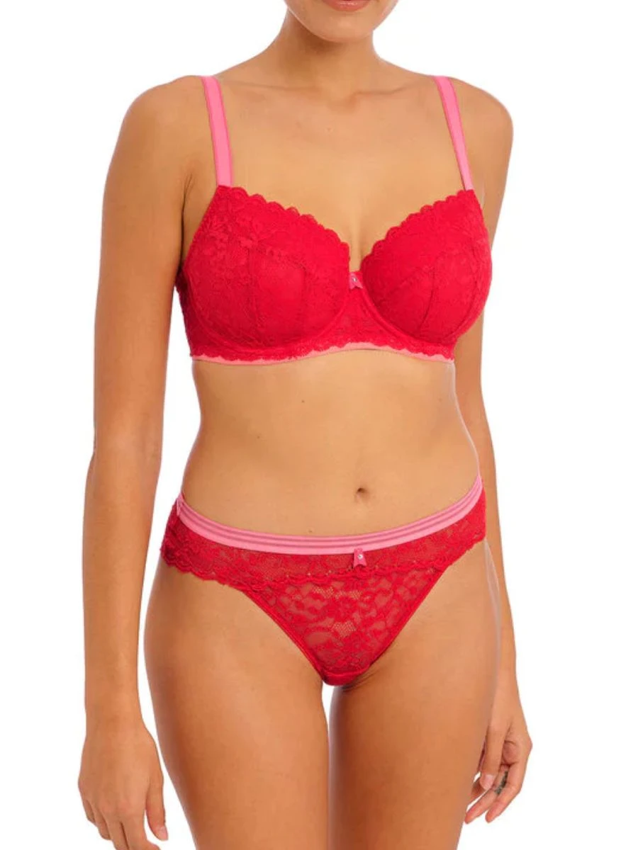 FREYA Offbeat Padded Half Cup Bra - Chilli Red - Image 4