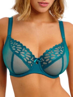 FREYA Loveland Sheer Plunge Bra - Bombshell Teal