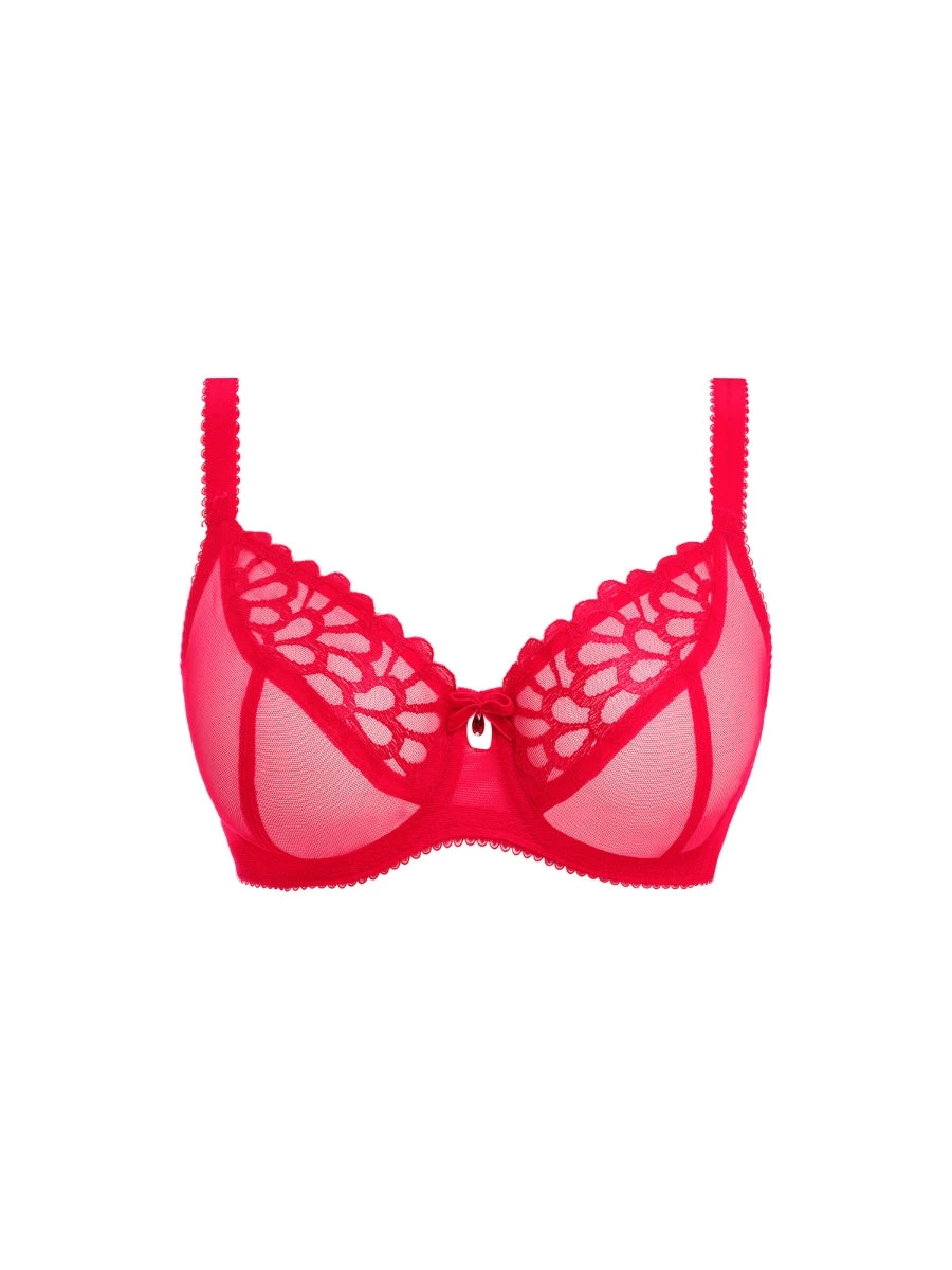 FREYA Loveland Sheer Plunge Bra - Bombshell Chilli Red - Image 5