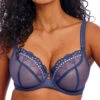FREYA Loveland Sheer Plunge Bra - Boudoir Dusk