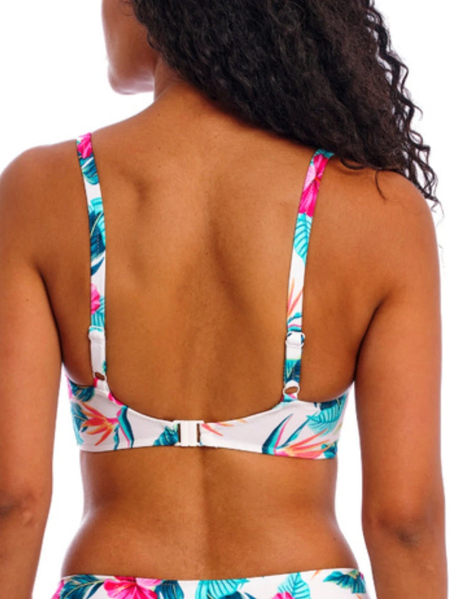 FREYA Palm Paradise Plunge Bikini Top - White - Image 2