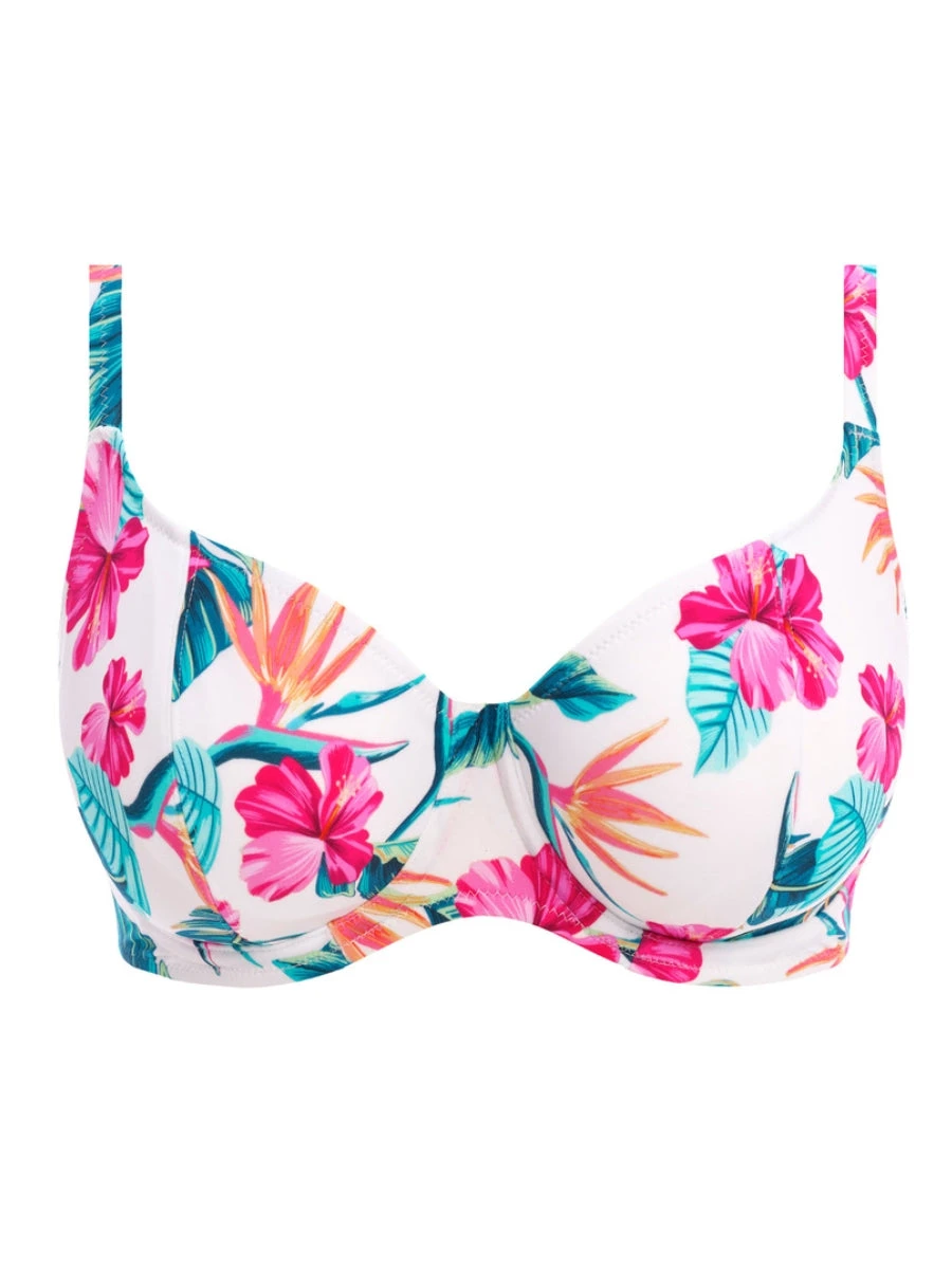 FREYA Palm Paradise Plunge Bikini Top - White - Image 5
