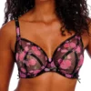 FREYA Rose Blossom Plunge Bra - Black Rose