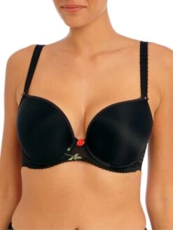 FREYA Rose Blossom Moulded Plunge T-Shirt Bra - Black