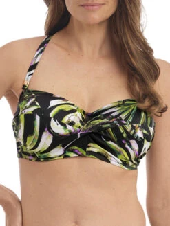 FANTASIE Palm Valley Twist Bandeau Bikini Top - Black