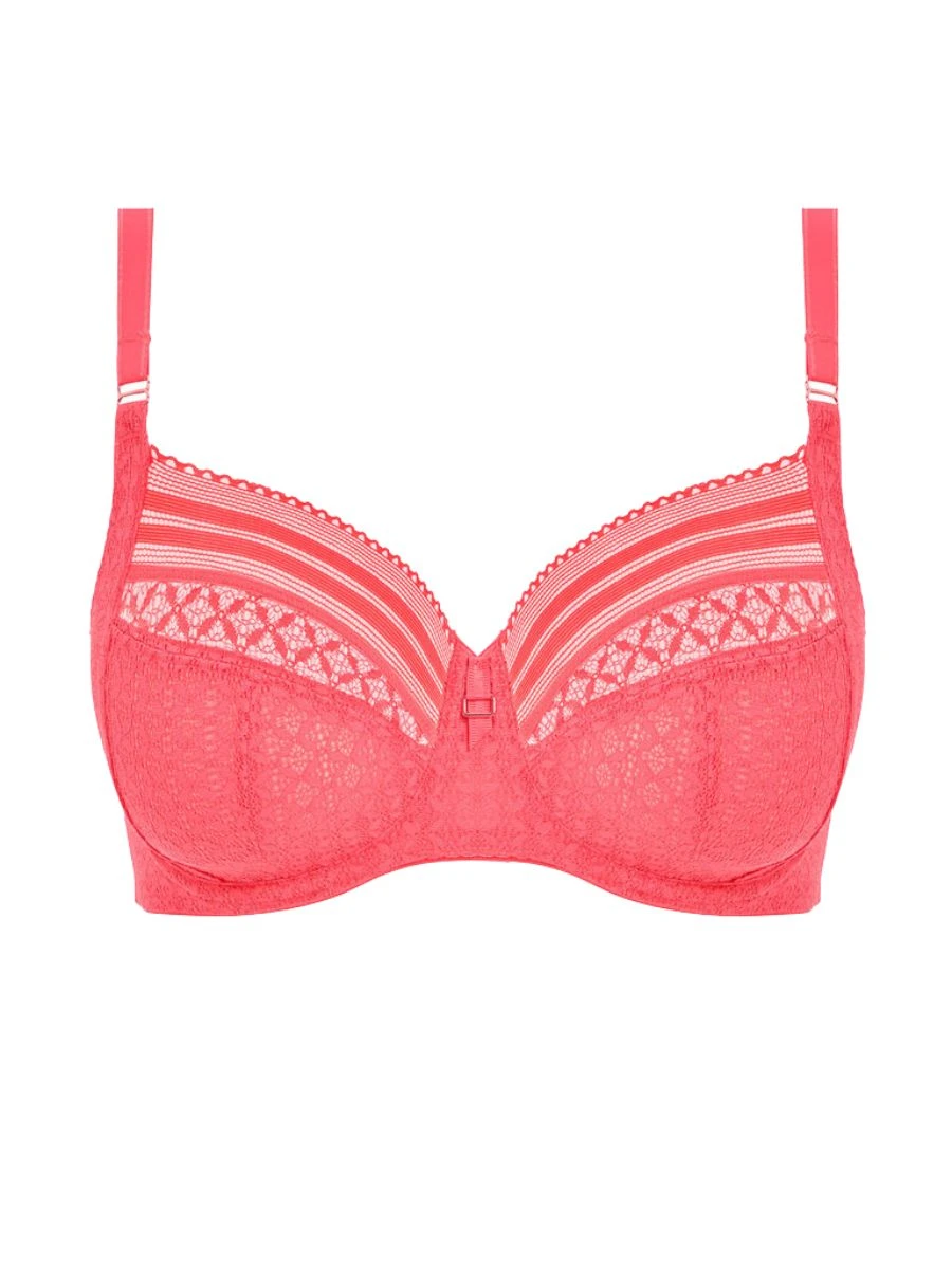FREYA Viva Lace Side Support Bra - Sunkissed Coral - Image 5
