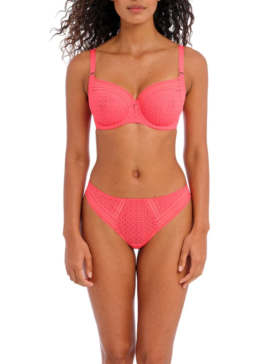 FREYA Viva Lace Side Support Bra - Sunkissed Coral - Image 3