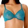 Gossard Glossies Lace Sheer Moulded Bra - Deep Teal