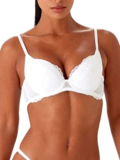 Gossard Superboost Lace Padded Plunge Bra - White